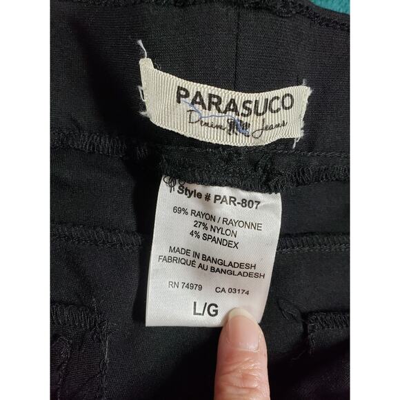 Parasuco Dress Pants Size Large Womens Black Stretch Mid Rise Straight Ankle NWT - Picture 4 of 11